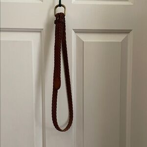 Braided Brown Leather Belt